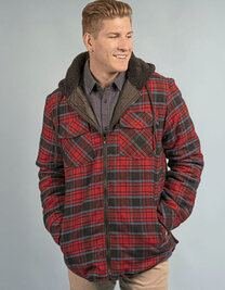 Men´s Flannel Jacket With Sherpa Hoodie