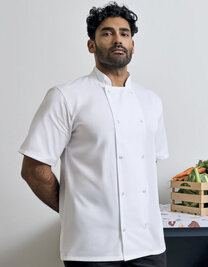 Studded Front Short Sleeve Chef´s Jacket